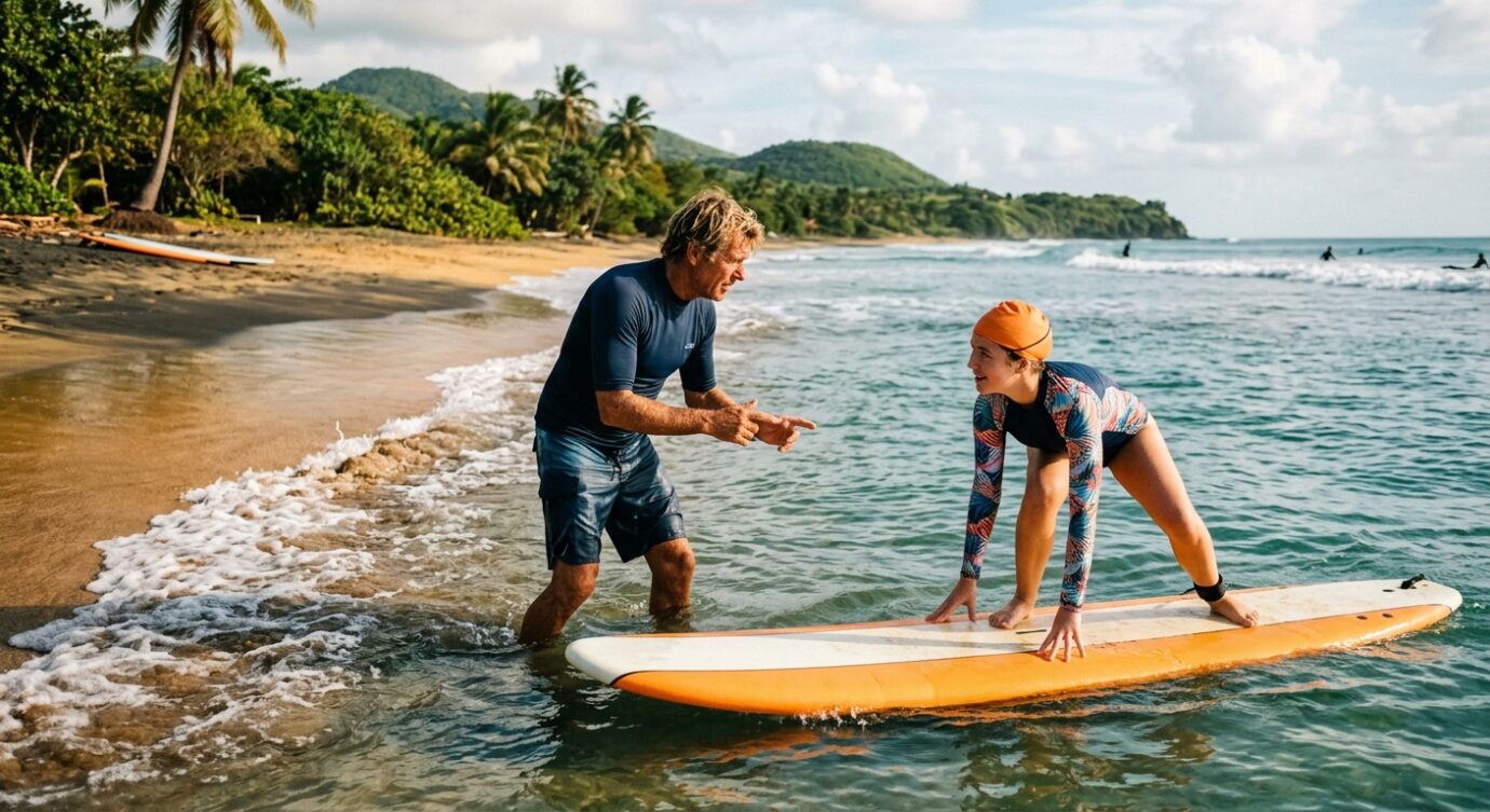 Les avantages d'une leçon de surf particulière en Guadeloupe pour un apprentissage sur-mesure