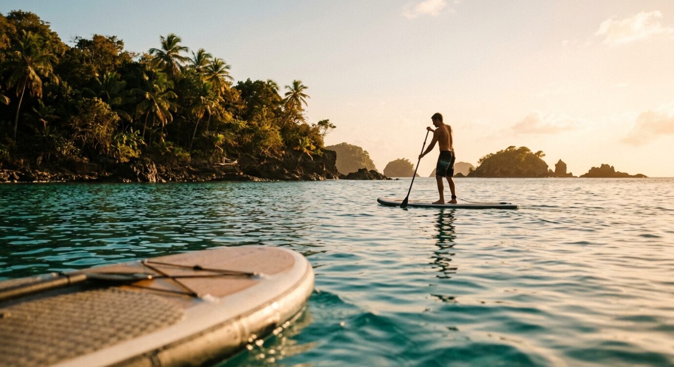 Quel est le tarif d'une balade en paddle en Guadeloupe selon les spots ?